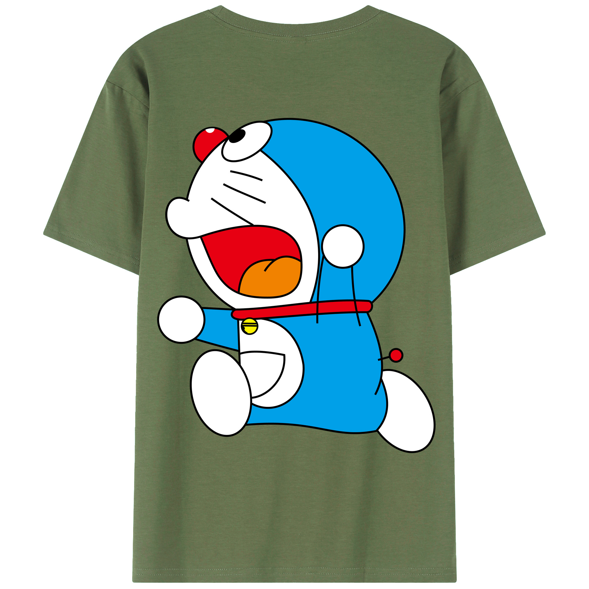 （画像用） ドラえもん Doraemon 綿100％ メンズ半袖Tシャツ（バックプリント） 通気性